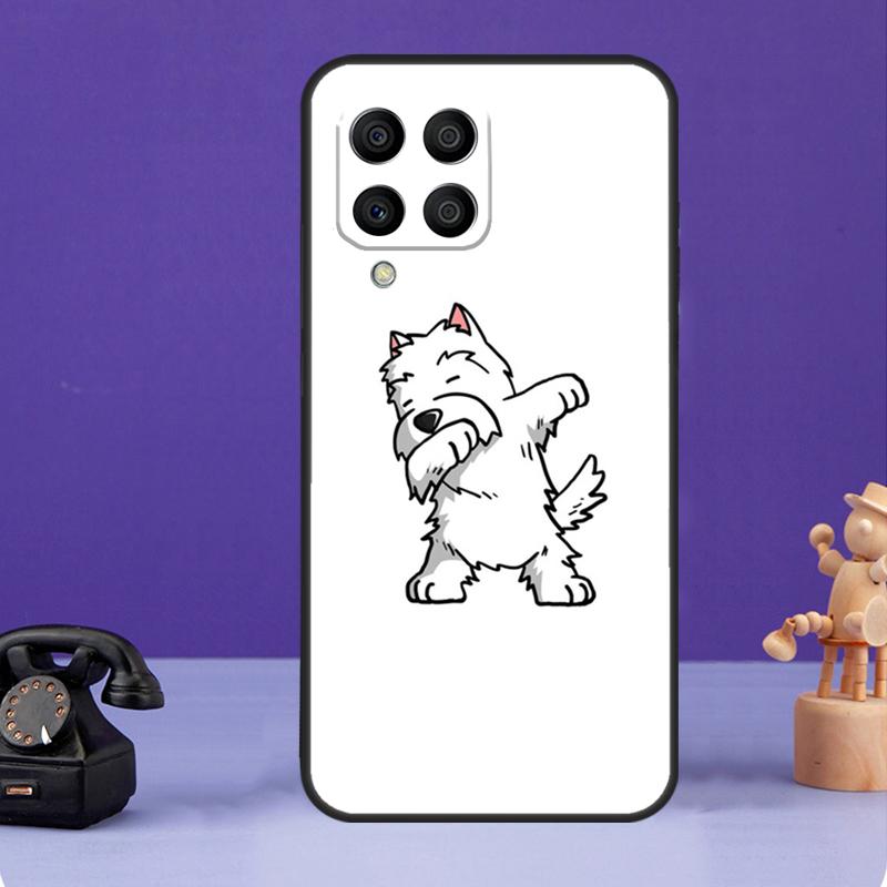 Cartoon Westie Dog Case For Samsung Galaxy M55 M35 M15 M56 M36 M16 M06 M31 M13 M33 M53 M12 M32 M52 M14 M34 M54