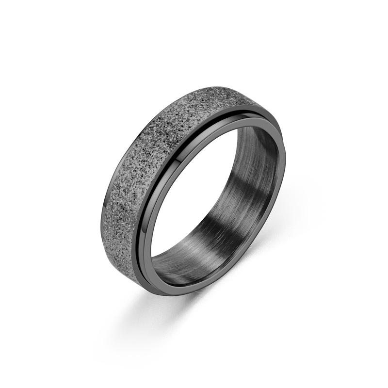Titanium Steel Frosted Ring Rotatable Anti-anxiety Decompression Ring Ring Couple Ring
