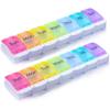 New Hot Premuim Rainbow Weekly Pill Organizer Box 1 Time A Day Daily 7 Day Pill Case Storage for Vitamin Fish Oils Supplements