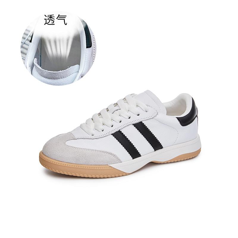The first layer of cowhide German training shoes for women's 2025 spring new thick-soled Forrest Gump shoes casual little white shoes women's