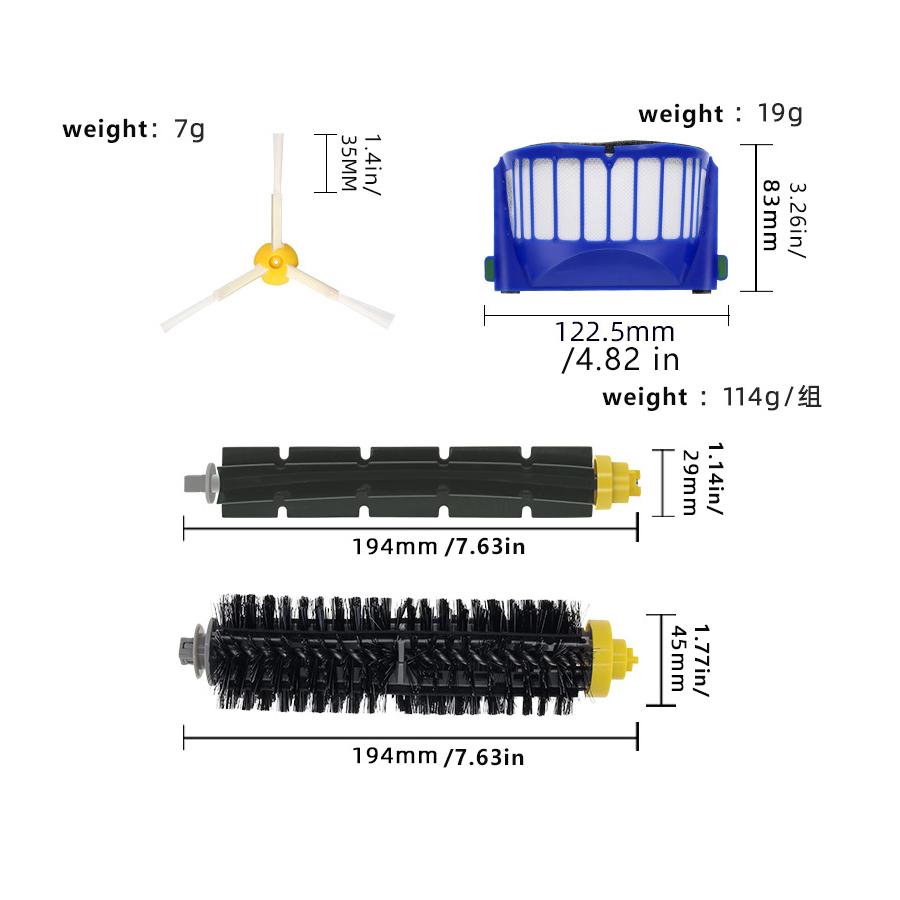 For IRobot Roomba 675 650 690 600 Series Vacuum Cleaner Bristle Side Brush HEPA FILTER Replacement Kit Accessories Spare Parts