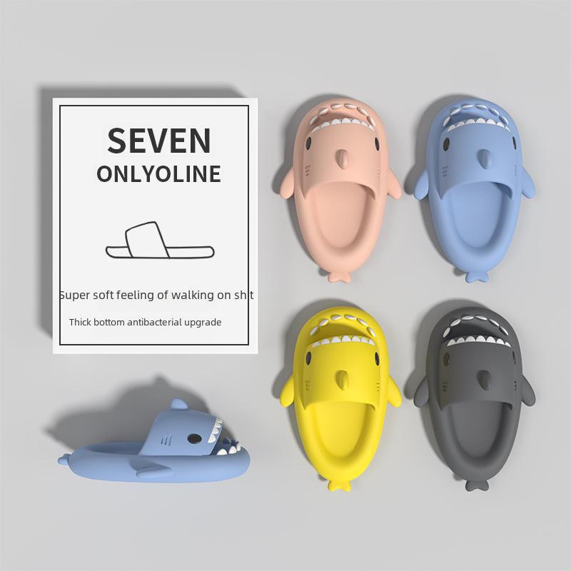 Thick-Soled Shark EVA Slippers for Kids and Parents - Non-Slip, Soft, Indoor Summer Sandals