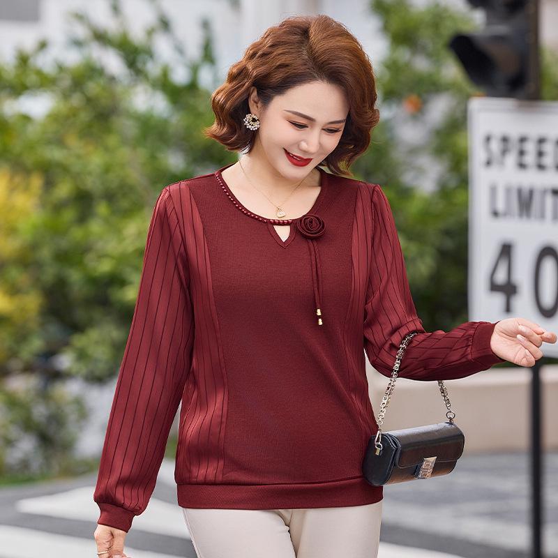 

Women s 3D Flower Beaded Round Neck Knitwear - Spring 2026 New Arrival 3XL (60-68 kg) красный