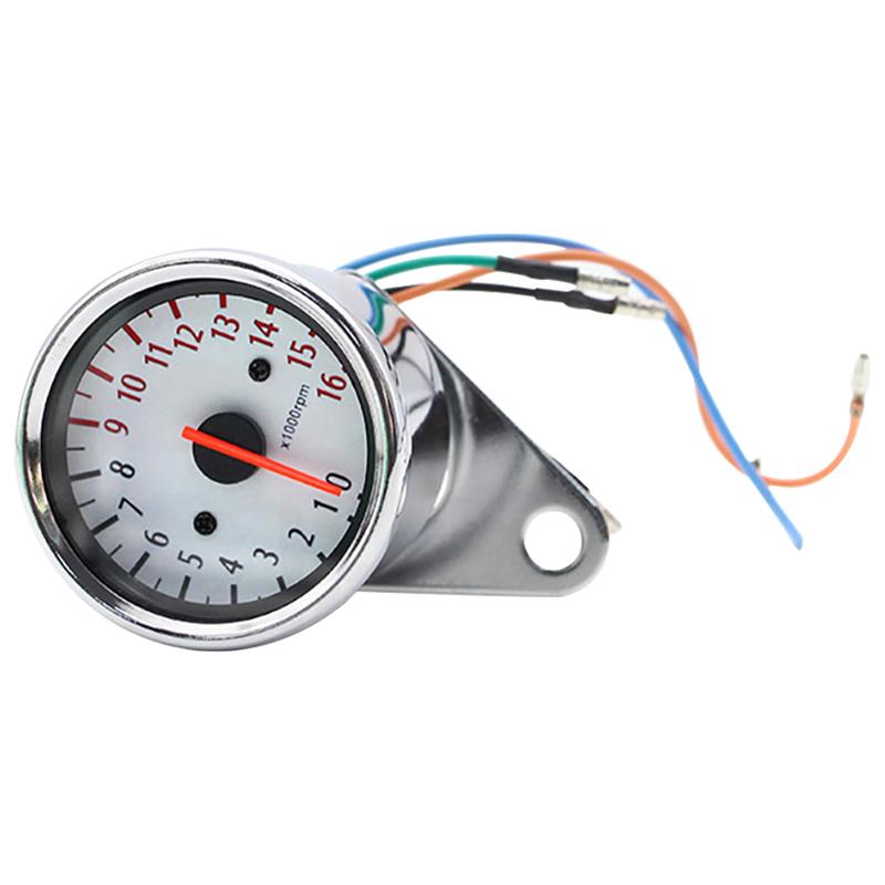 Motorcycle Tachometer Motorcycle Mechanical Tachometer Gauge Universal 12V 16000 RPM Waterproof Motorbike Speedometer