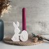3PCS Silicone Candle Base Molds Resin Epoxy Molds Rabbit Shape Candle Holder Molds Silicone Texture Candlestick Moulds