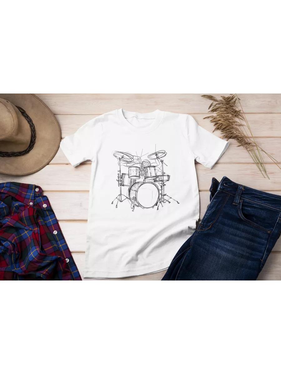 With drums for rock concert T-shirt XL