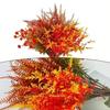 9PCS UV-resistant Artificial Fall Bouquets Artificial Orange Fall Plants - Outdoor Window Frames Fireplace Garden Decorate