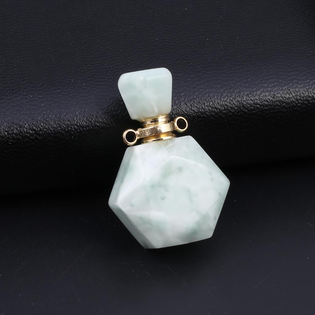 Perfume Bottle Pendant Natural Stone Amazonite Necklace Pendant For Jewelry Making Charms DIY Necklace Accessory
