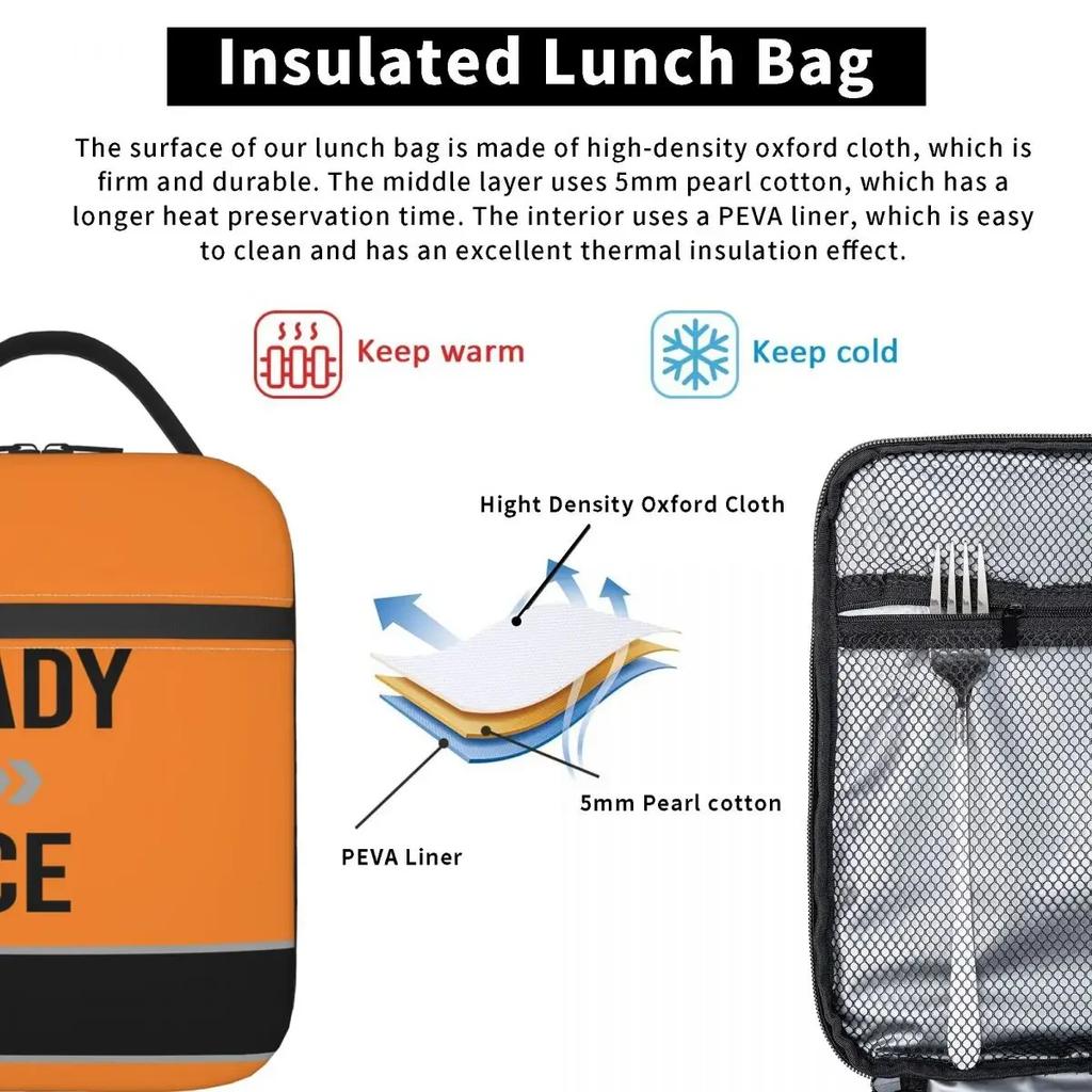 Listo para Correr Bolsa Tote Aislada para el Almuerzo Enduro Cross Motocross Asfalto Vida en Bicicleta Reutilizable Enfriador Térmico Fiambrera Escuela Viaje