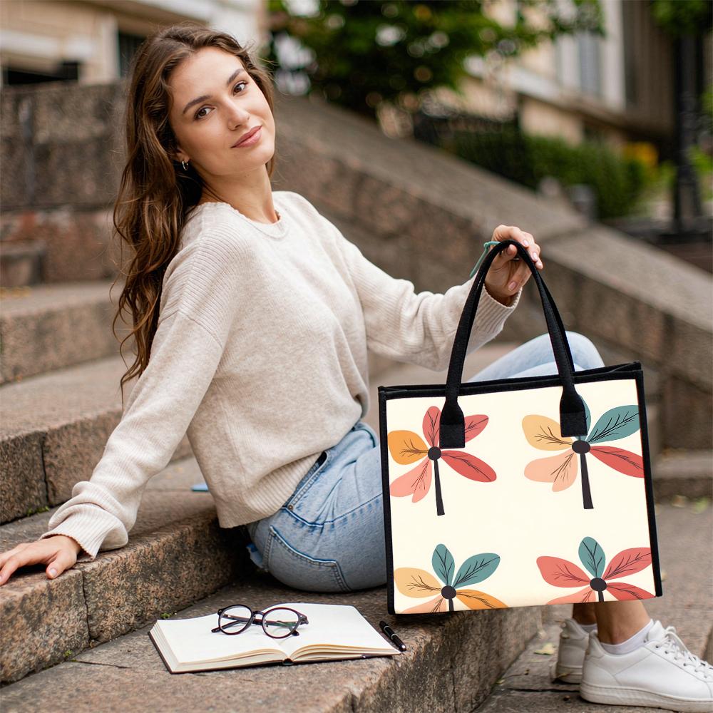 Stylish Floral Print Casual Tote Bag for Daily Commute Shopping
