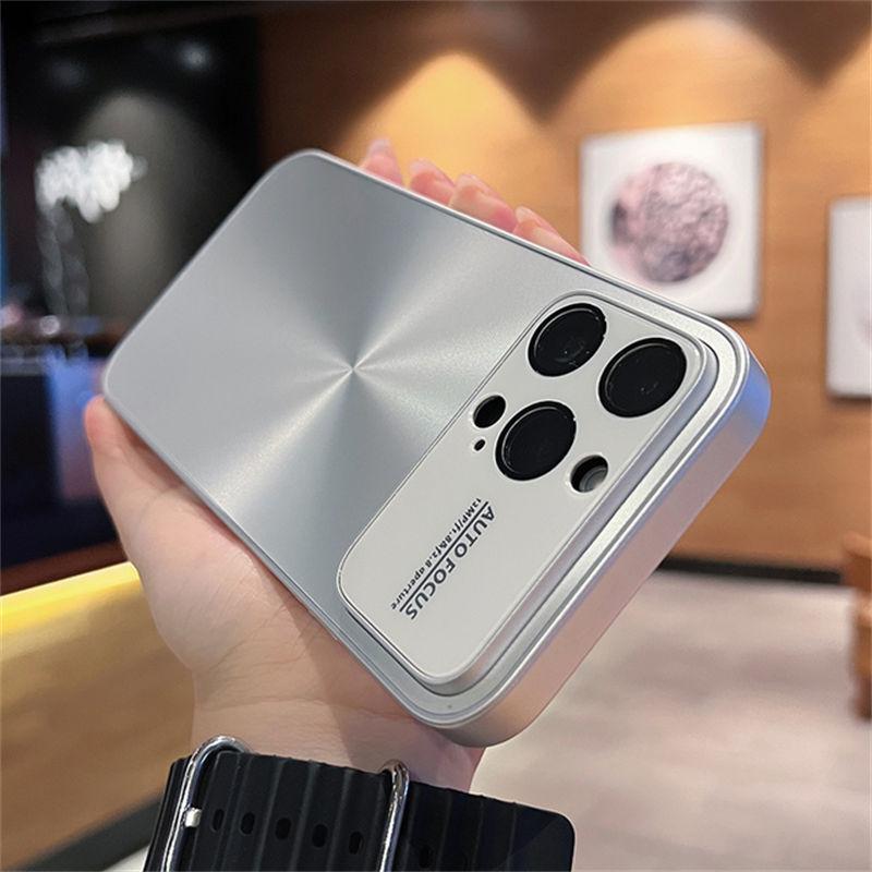 Luxury Bling Laser Aurora Case for iPhone 11 Pro iPhone 12 13 14 Pro Max 14 Plus Big Window Camera Protection Solid Color Cover