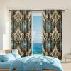 2 Pcs   Versatile Polyester Transparent Curtains for Home Decoration French Retro Pattern Texture for Use In Bedrooms and Living