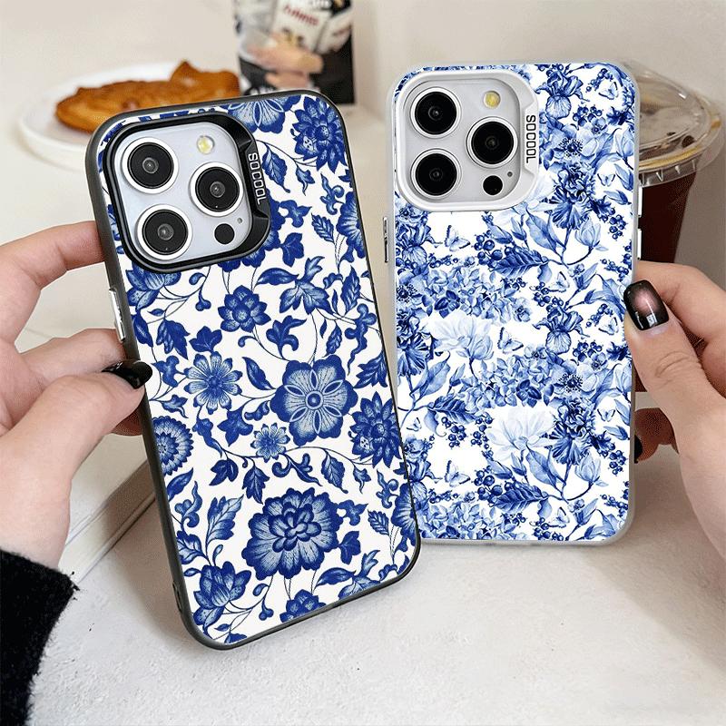 Blue And White Porcelain Pattern Soft Phone Case for iPhone 15 16 17 Pro Max 17Air 16E 14 Plus 13 12 Mini Shockproof Cover Back