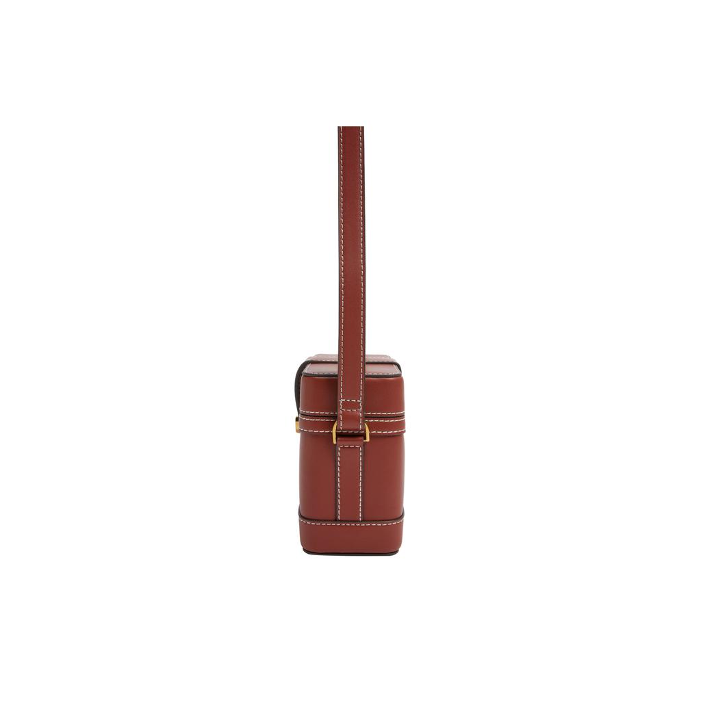 New CHARLES&KEITH PU Box Small Square Bag, Crossbody Bag Small Women's Multi Composite Color/Mocha Dark Coffee/Beige CK2-80701182-1