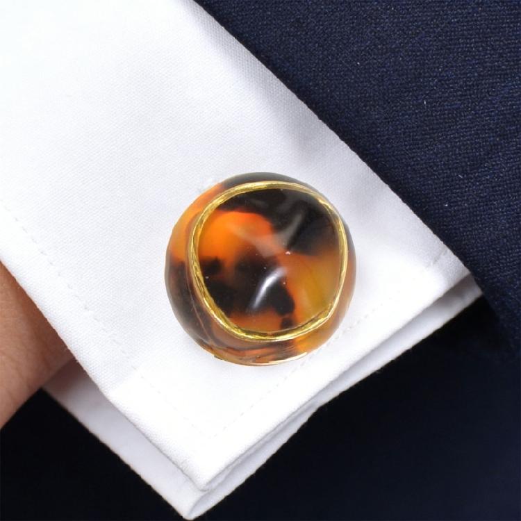 Decorative Shirt Button Covers Resin and Alloy Marbled Cufflinks Clip For Men Women Shirt Dress Jackets Embellishments
