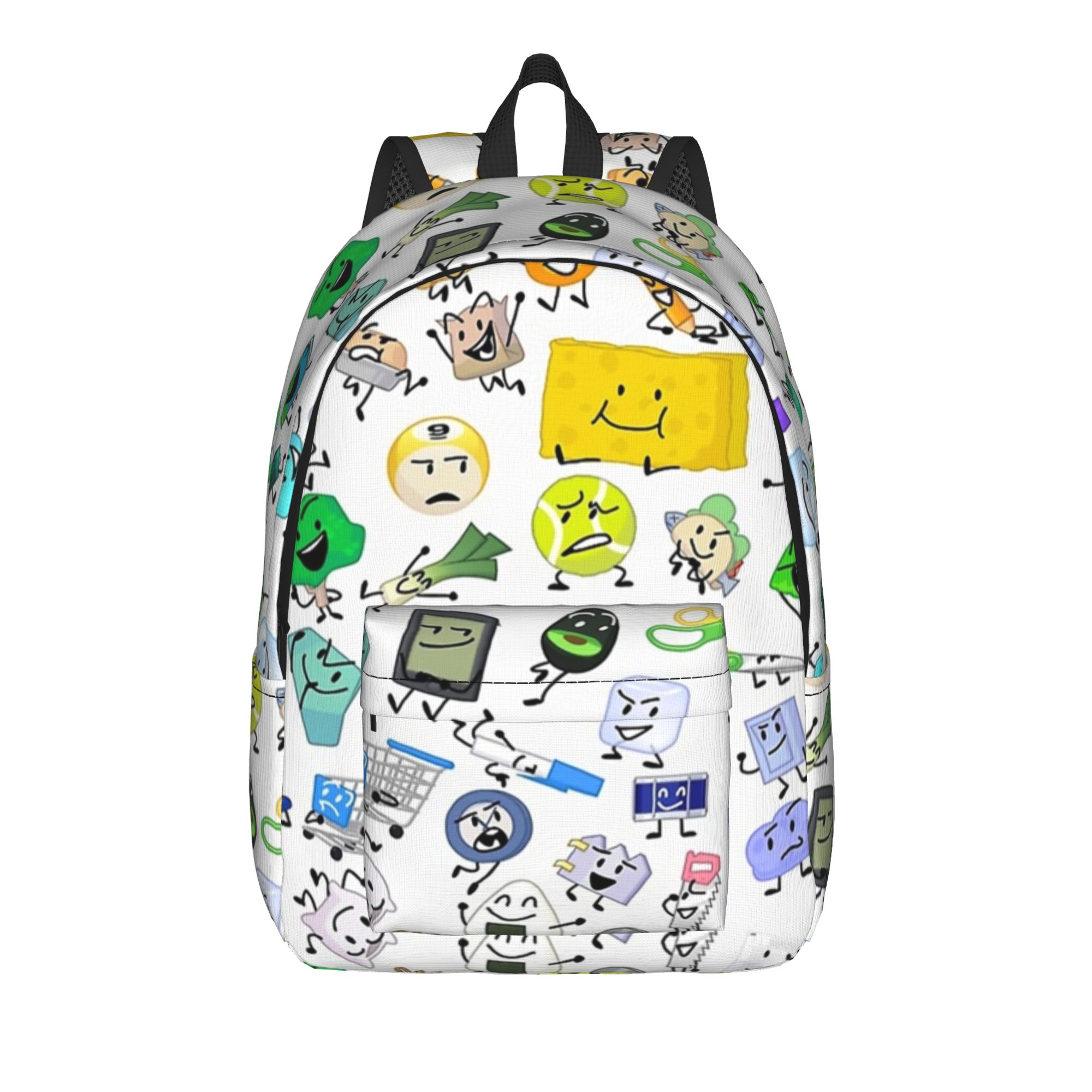 BFDI Geanimeerd Patroon Stijl Dagelijkse Rugzak Sport Hoge School Wandeling Uitje Daypack voor Mannen Vrouwen Laptop Stof Zakken M