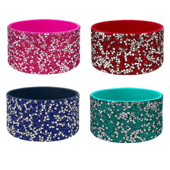 Strass-Silikon-Stiefel für 30-40oz Becher Funkelnder Glitzer-Tumbler Basis-Schutz Rutschfeste Stoßfeste Becherhülle Stylisches Accessoire