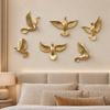 6 Pieces Pigeon Wall Art with Spread Feathers Resin Bird Decor Carved for Living Room, Entryway