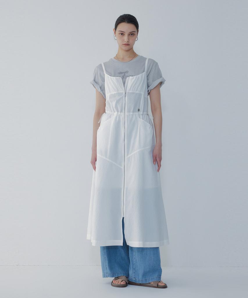 Bobeu Sleeveless Dress With Zipper Detail_White 7156237005