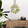 Small Easter Egg Wreath for Front Door Artificial Spring Colorful Eggs Wreath Farmhouse Hanging Kitchen Cabinet Wreath with Ribbon