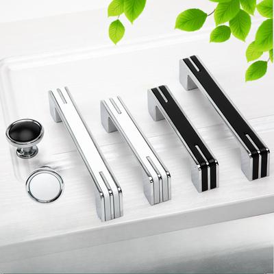 Tür Kleiderschrank Knopf Silber Schwarz Schublade Schrank Griff Quadratisch Schrank Küchenbeschläge Nordischer Stil Zinklegierung Box Griff