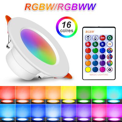 Oświetlenie sufitowe RGB LED Downlight 10W AC 110V 220V ściemnialna lampa wewnętrzna pilot IR z funkcją pamięci