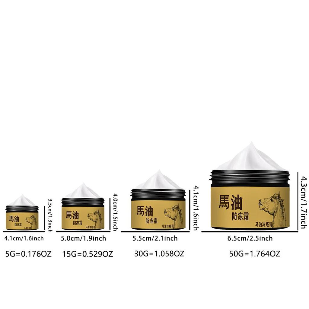 Hesteolje frostvæskekrem, fuktighetsgivende og fuktighetsgivende, reparerer skadet, tørr og sprukket hud, pleier huden med hesteolje frostbitkrem