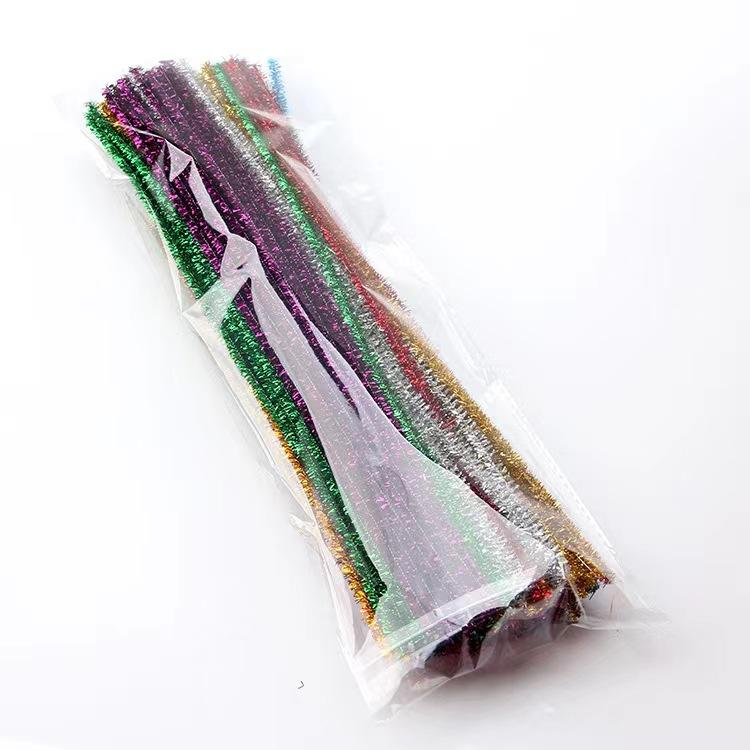 

100 шт. блестящие стебли из синели, ершики для труб, плюшевые стебли из мишуры, проволочные палочки, детские развивающие товары для творчества, игрушки для творчества