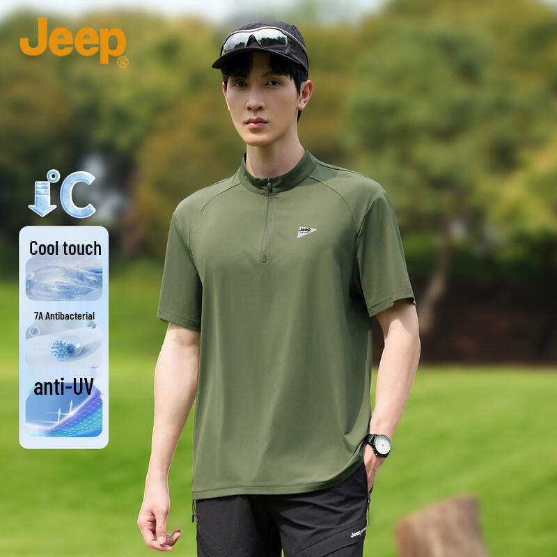 JEEP Men s Breathable Short Sleeve Polo Shirt 4XL