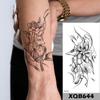 1 PC 210*114MM  Mermaid Temporary Tattoo For Women Men Realistic Fox Lion Flower Tattoos Sticker Back Arm Disposable Death Skull Fake Tatoo