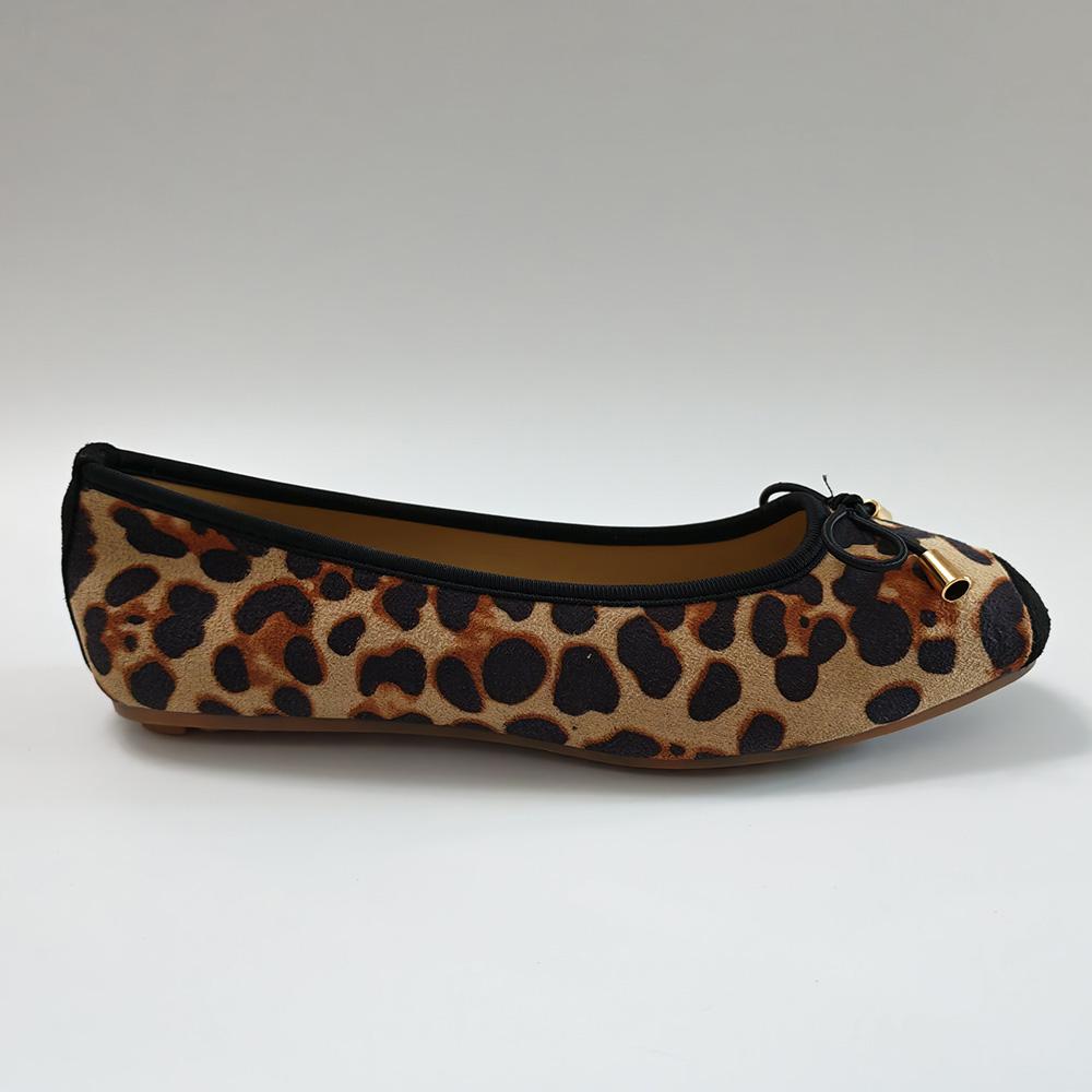 Women Classic Leopard Ballet Flats Square Toe Non-slip Flat Casual Slip-on Lightweight Shoes Daily Wear Plus Size 42