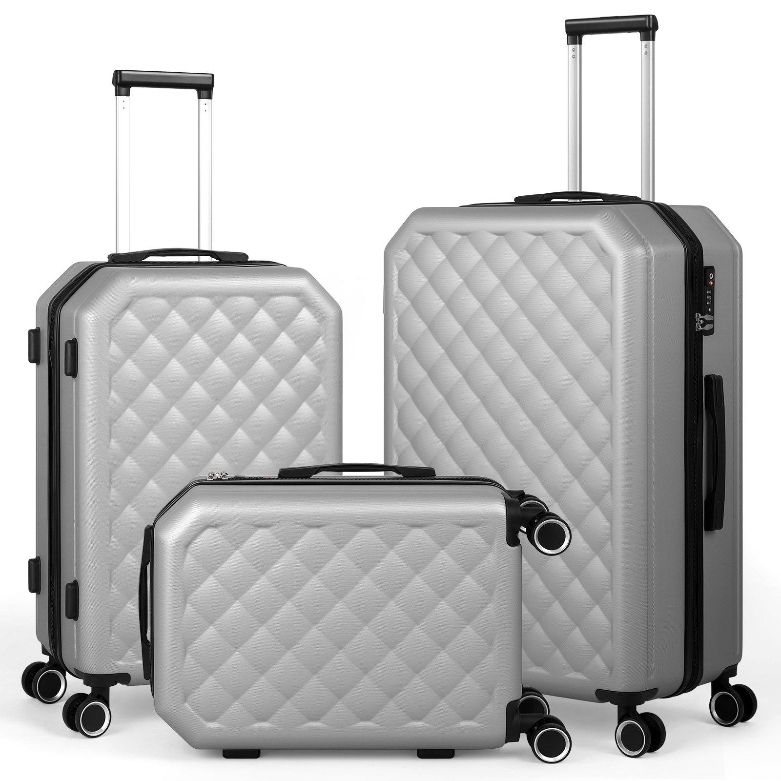 

3 Pieces Luggage Set Softside Travel Suitcase with Spinner Wheels, 20+24+28in Lightweight Suitecase Set