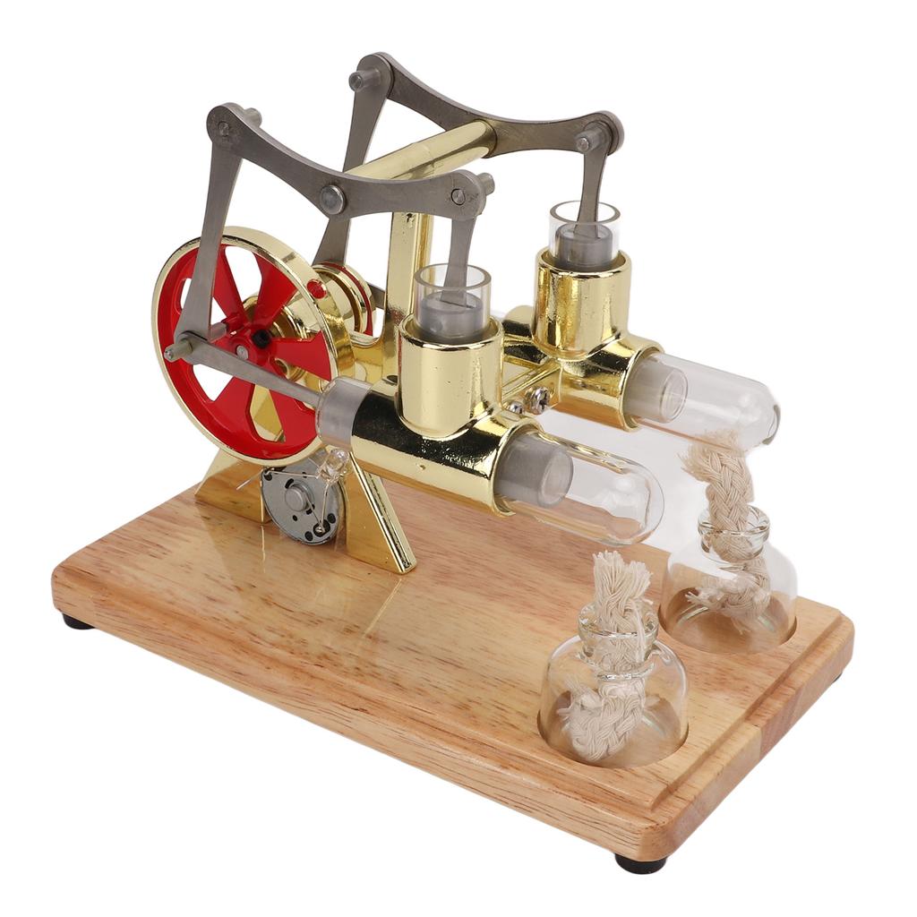 Stirling Engine Model Scientific Physical Model Golden Two Cylinder Balance Stirling Engine Model Educational Toy