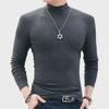 Herren Doppelseitiges Thermoshirt aus Deutschem Samt - Einfarbig, Lange Ärmel, Halboher Kragen