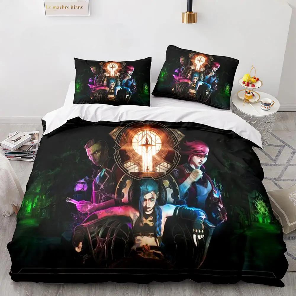 New 3D Print Game League Of Legends Jinx Bedding Collection Single Twin Full Queen King Size Bed Collection Adult Kid Bedroom Duvet Cover Collections