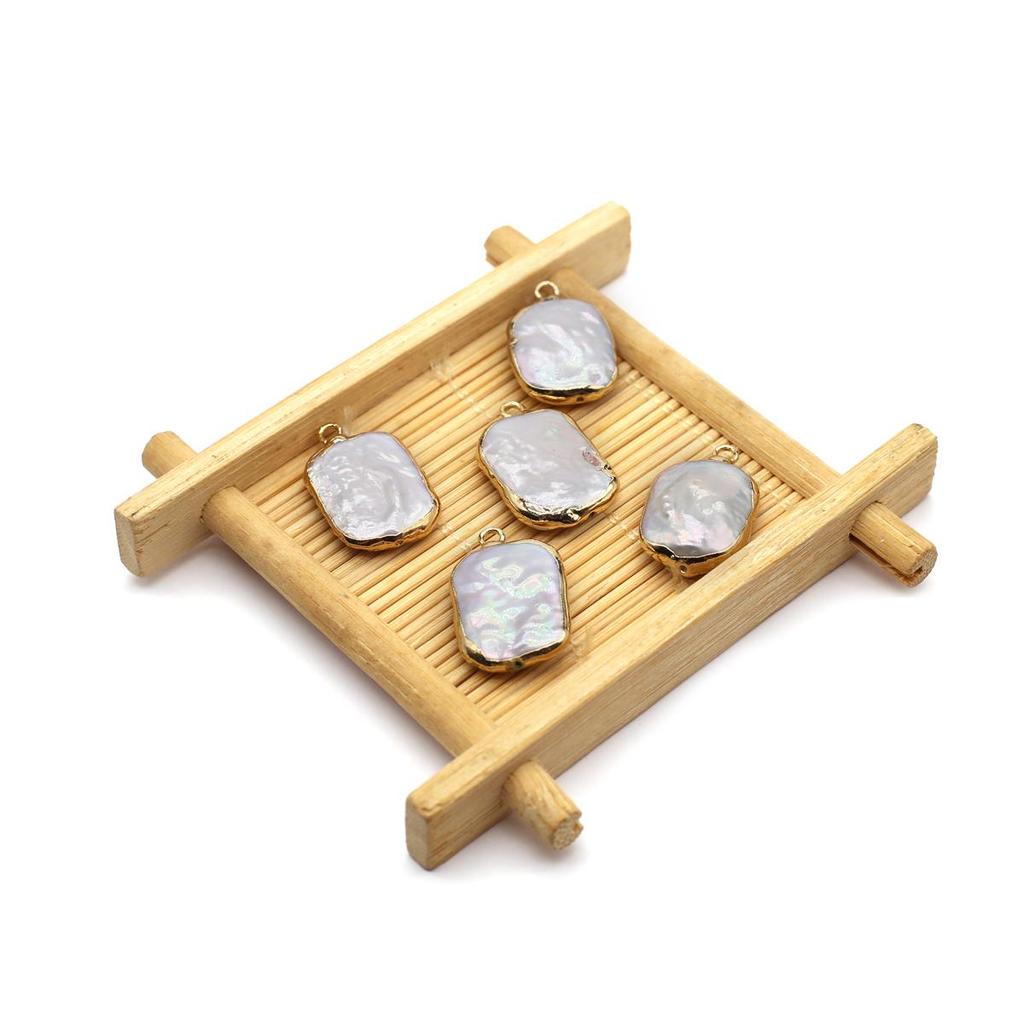 1Pcs/2Pcs Baroque Pearl Pendant Freshwater Pearl Rectangle Pendant For Jewelry Making DIY Earrings Necklace Accessory