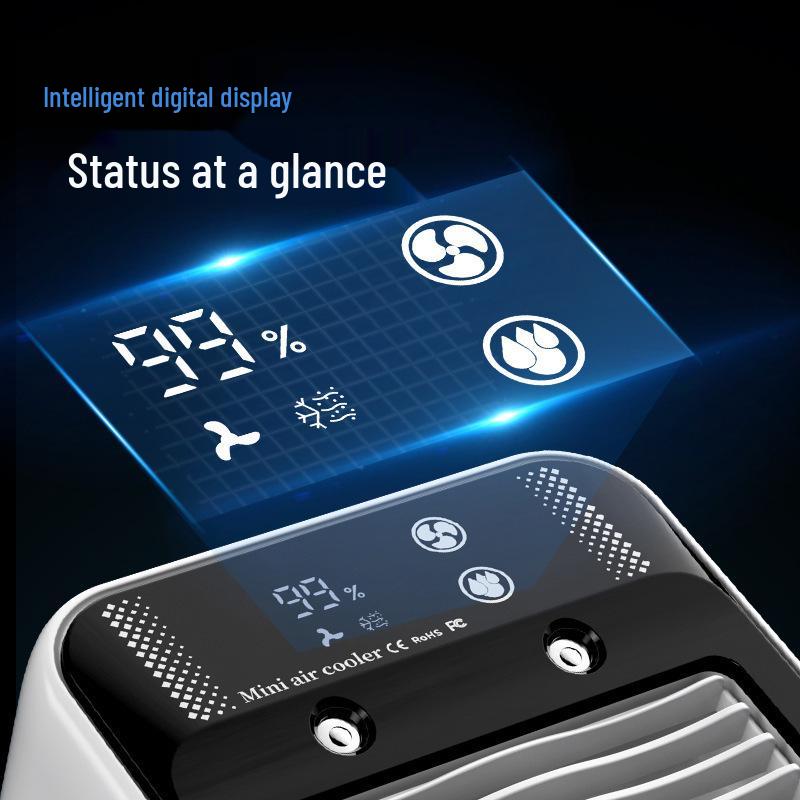 Portable Mini Air Conditioner Fan for Home and Dorm - Desktop Humidifying and Cooling Spray Fan.