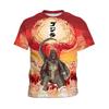 Printed short sleeved round neck boy and girl movie fashion shirt comfortable summer