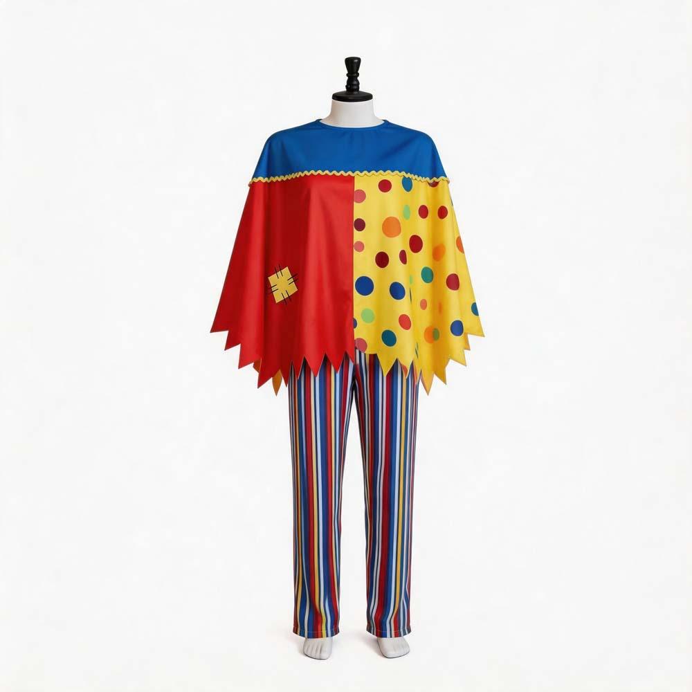 Clown Cape Cosplay Costume Set Halloween Party Role Play Outfit for Adults New