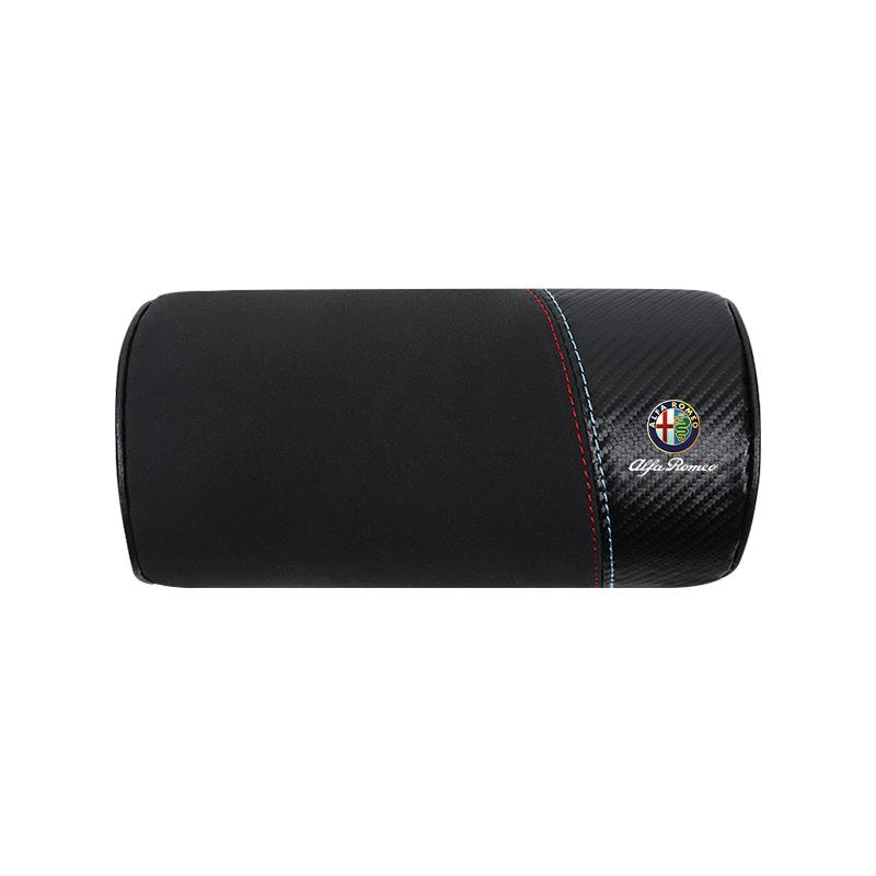 1Pcs Carbon Fiber Suede Car Headrest Seatbelt Shoulder Cover For Alfa Romeo 156 159 147 4C 8C 166 Giulia Giulietta Mito Stelvio zq5