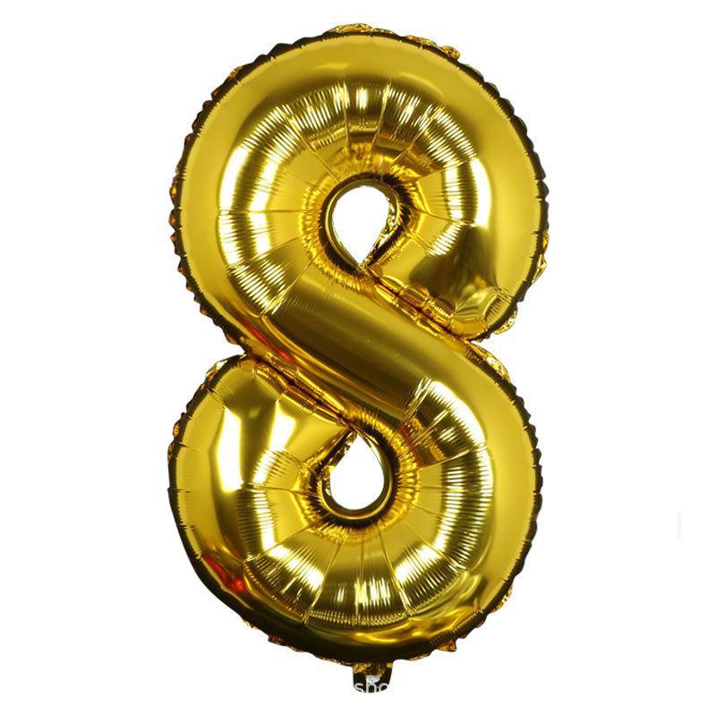 32 Inch Digital Aluminum Film Balloon, Medium Digital Gold Silver Red Black Gradual Change Color Birthday Decoration Wedding Party Balloon