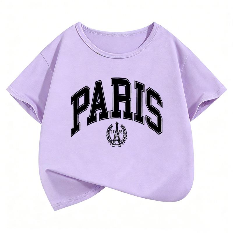 Fashion Paris Design Funny T Shirts Gothic Kids Childrens Tshirt Boys Girls Summer Spring Casual Top Tee Shirt Short Sleeve