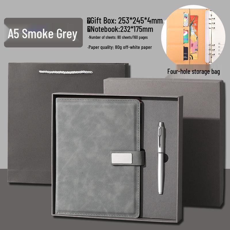 Custom A5 Loose-Leaf Business Office Notebook & Diary Set with Logo
