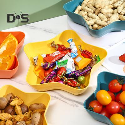 Fünfzackiger Stern-Obstteller, großes Fassungsvermögen, lebensmittelechter Kunststoff, Mehrzweck-Snack, Obst, Nüsse, Lebensmittel-Serviertablett, Schüssel, Geschirrhalter, Küchenzubehör
