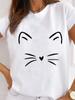 Fashion Short Sleeve Ladies 3D Print Women's T-shirts Cat Graphic Animal Pet Love Style Clothes Summer Female T-shirts