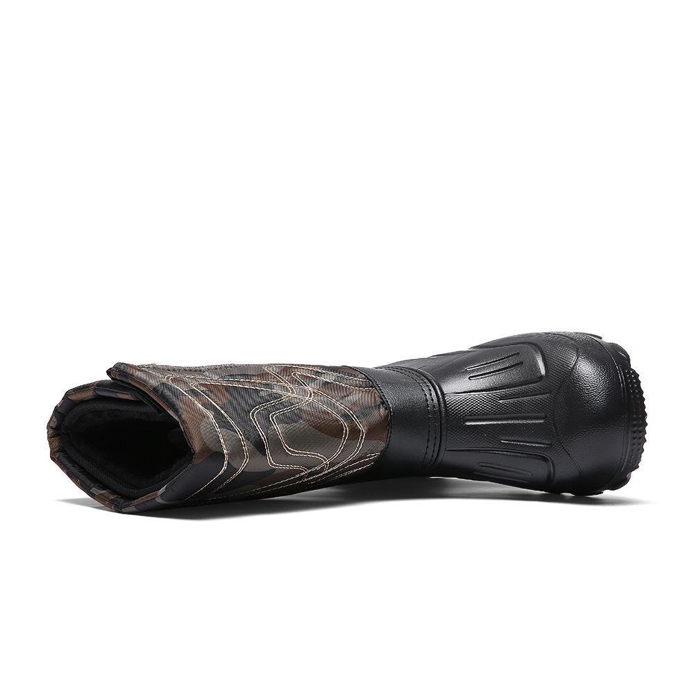 Men's Waterproof Non-Slip Large Snow Boots with Thick Velvet Lining