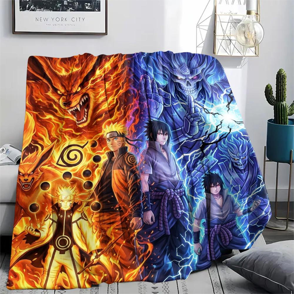 Naruto Print Flannel Blanket, Ultra Soft High Quality All Seasons Warm Throw, Home Decor Cozy Blanket, Perfect Christmas Gift