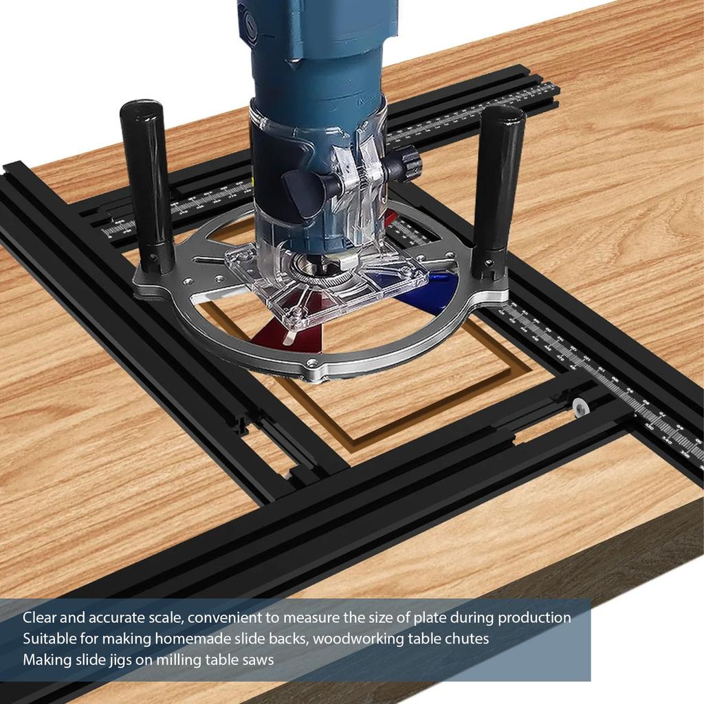 Trimming Machine Milling Groove Engraving Guide Rail Adjustable Backing Auxiliary Guide Rail Bracket DIY Woodworking Tool