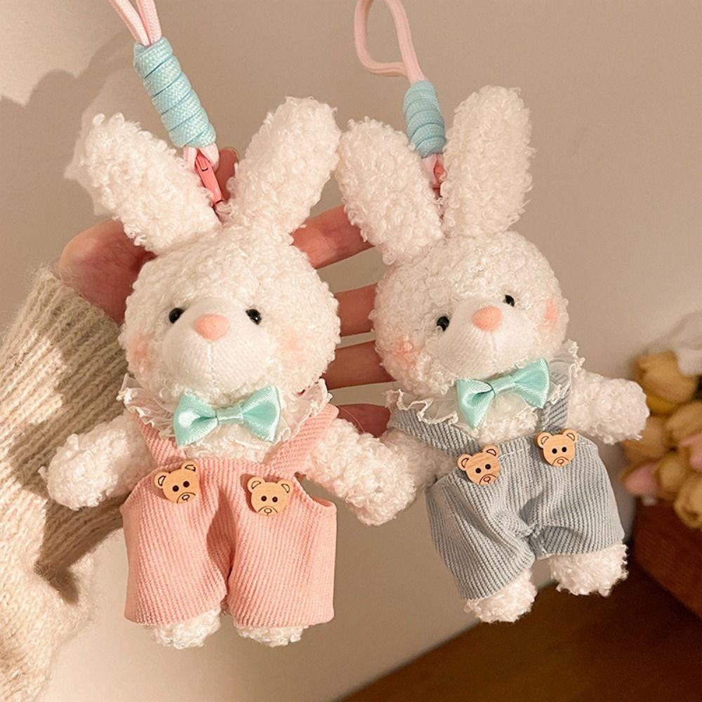 Miękki pluszowy wisiorek z misiem, uroczy pluszowy króliczek breloczek, stylowy pluszowy breloczek z lalką, dla dziewczynek