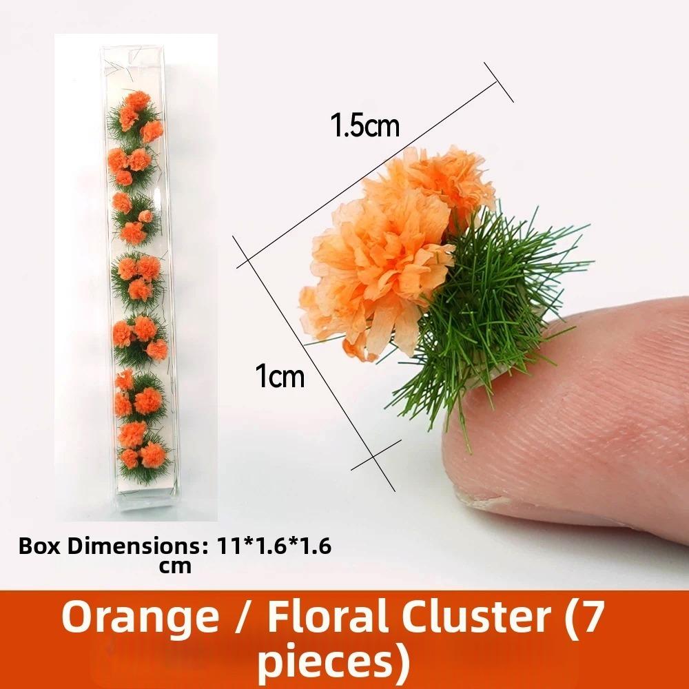 

6pcs High Quality Durable Artificial Model Flower 15*10mm 10 Colors DIY Miniature Garden Decor Landscape Wargame Grass оранжевый